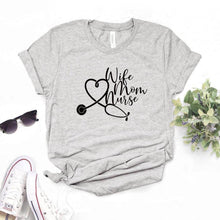 Load image into Gallery viewer, Wife Mom Nurse Print Women Funny t shirt 2020