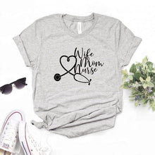 Load image into Gallery viewer, Wife Mom Nurse Print Women Funny t shirt 2020