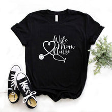 Load image into Gallery viewer, Wife Mom Nurse Print Women Funny t shirt 2020
