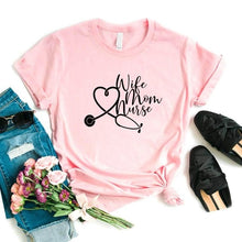 Load image into Gallery viewer, Wife Mom Nurse Print Women Funny t shirt 2020
